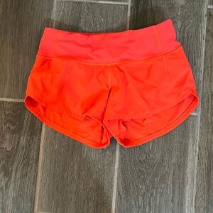 Lululemon bitty hot shorts bright red/orange